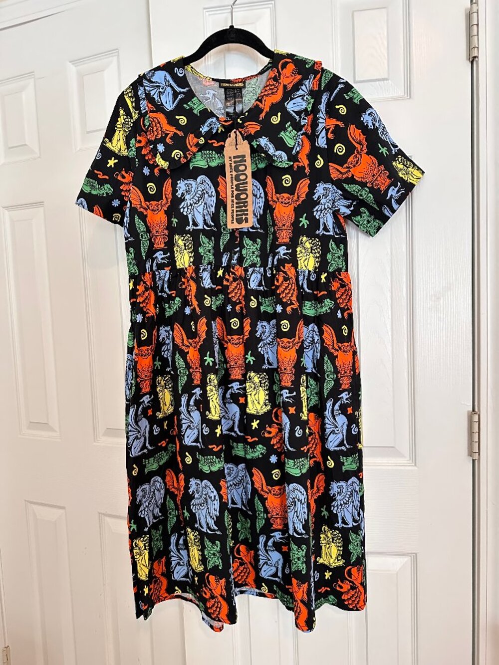 Nooworks Zoey Dress NWT Size Large Wide Collar Cotton Dress with Pockets